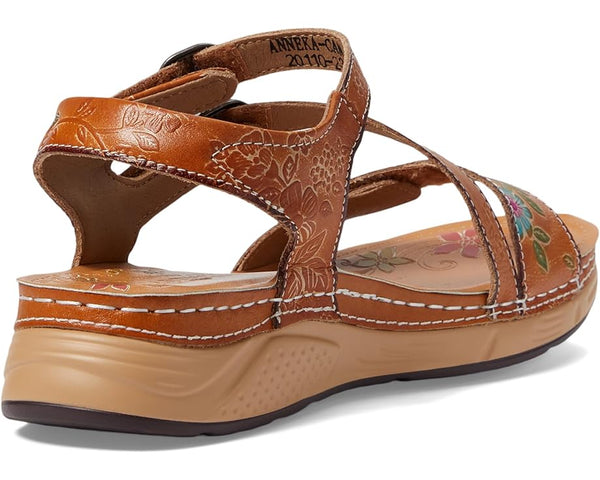 Women's L'Artiste | Anneka Hand Painted Sandals | Camel - FLCrooks.com