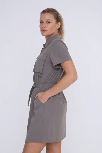 Tan utility cheap dress