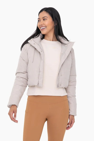 Buy Women Maroob Fur Shoulder Crop Puffer Jacket Online at Sassafras