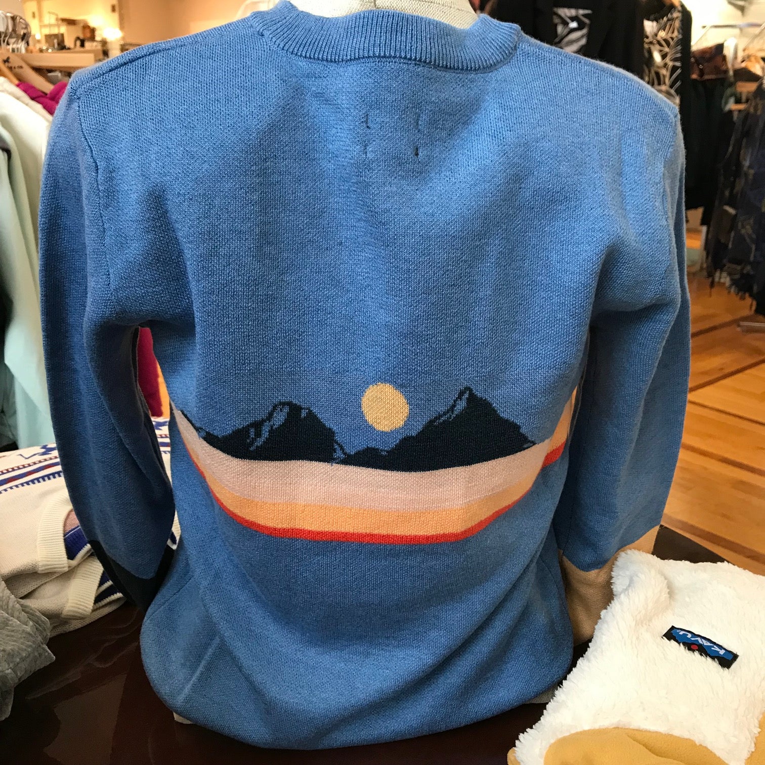 Women's Kavu | Hilrose Crewneck Sweater | Sky Range Blue