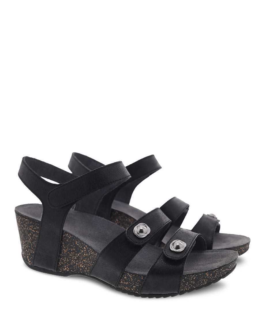 Dansko black best sale wedge sandals