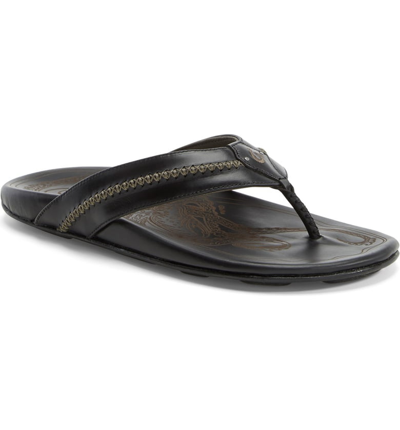 Men's olukai mea on sale ola leather slide sandals