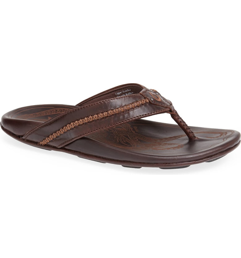 Men's Olukai Sandals | Mea Ola Artisan Beach Sandal | Dark Java